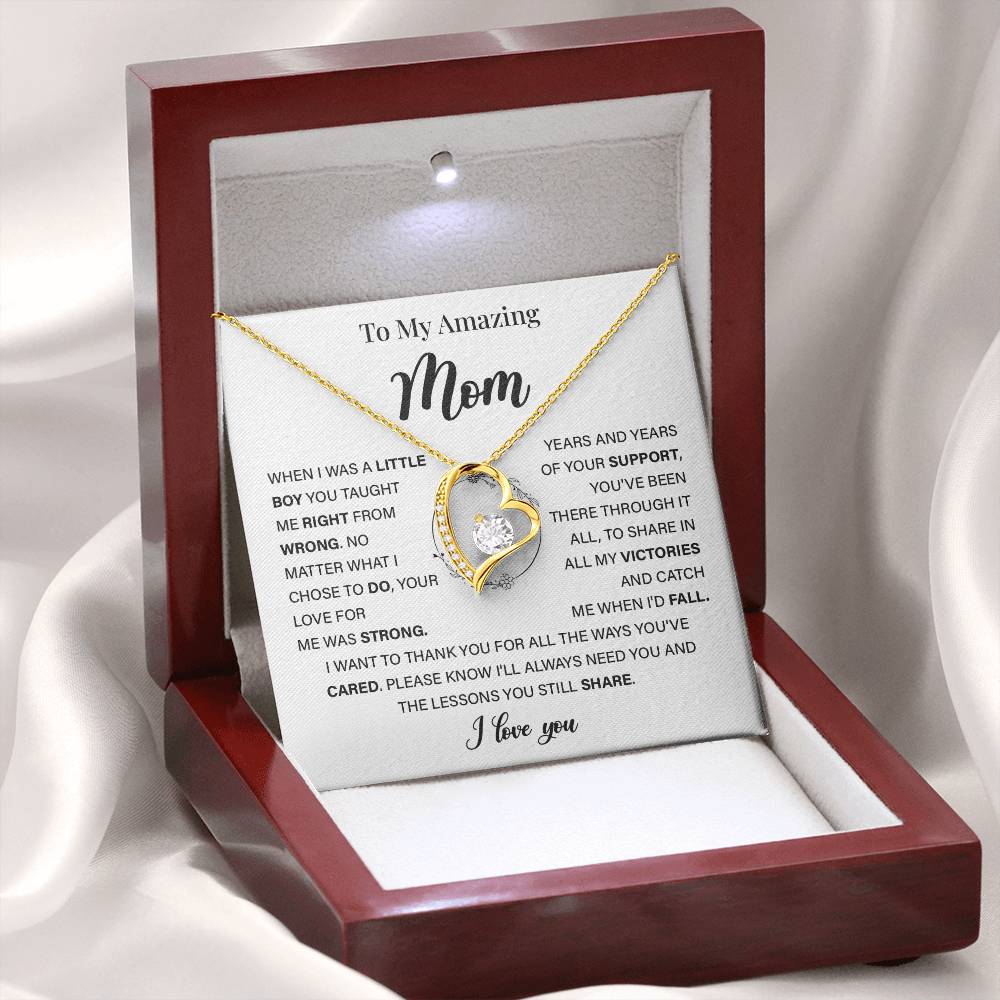 Sentimental Necklace for Mom with Heartfelt Message Card