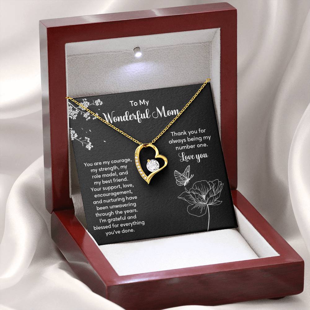 To My Wonderful Mom Elegant Jewelry Thoughtful Necklace For Family Love Sweet Gift For A Best Friend Heartfelt Necklace For Support And Care Sentimental Jewelry Thank You Pendant Beautiful Necklace Loving Gift For A Best Friend Loving Jewelry For Support