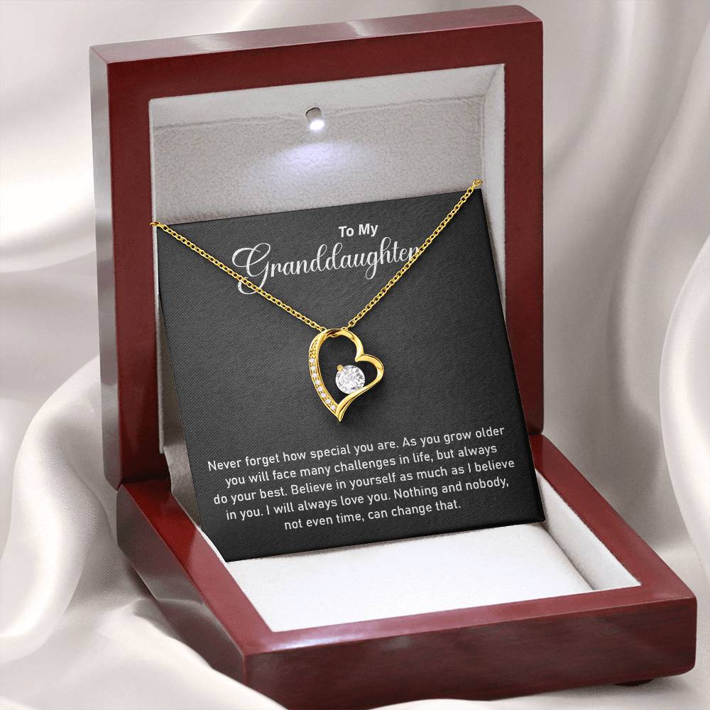 To My Granddaughter Necklace – Inspirational Gift with Card