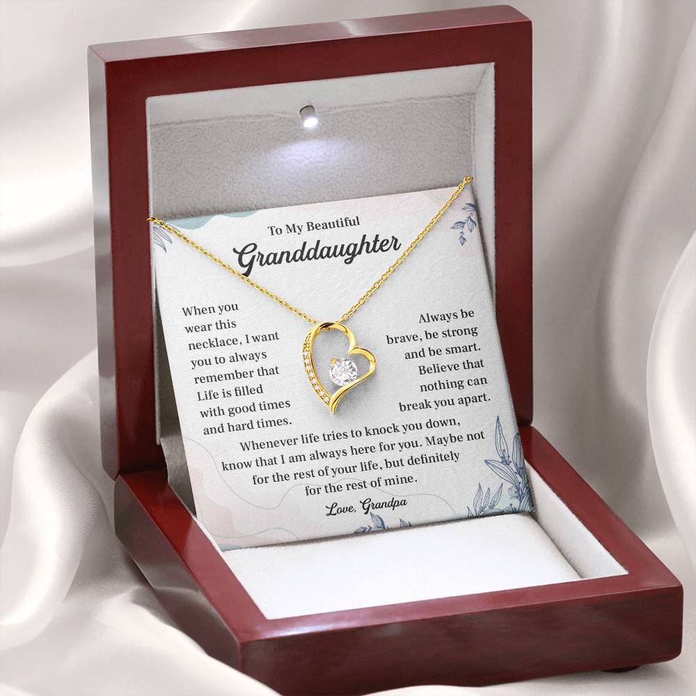 Granddaughter Necklace from Grandpa – Encouraging Message Card
