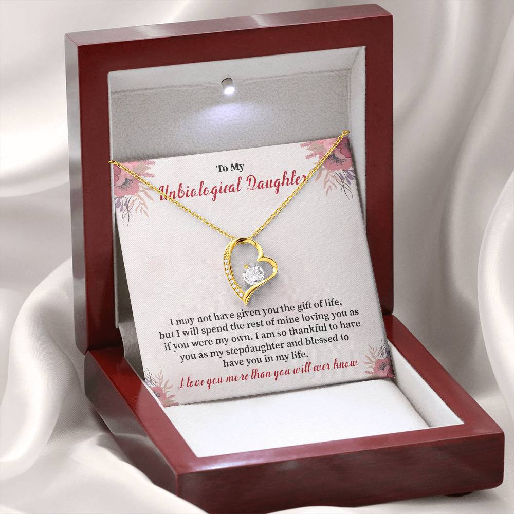 Unbiological Daughter Necklace – Heart Pendant Gift