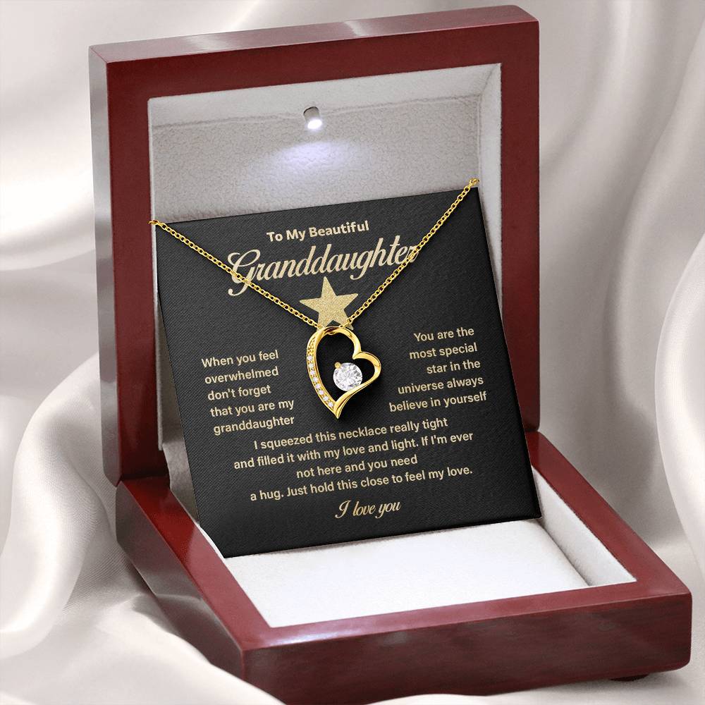 Granddaughter Necklace Gift – Star Message of Love & Strength