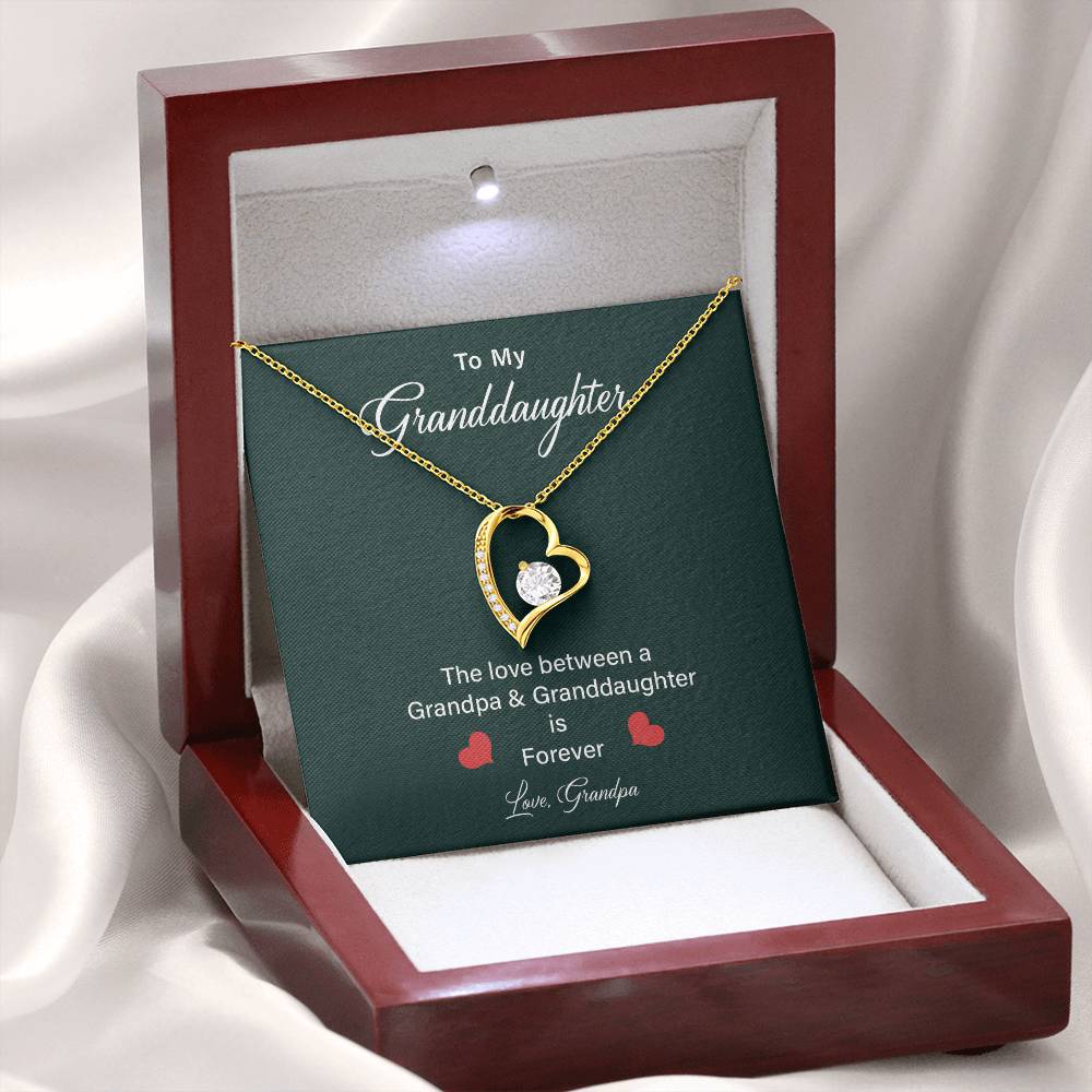 Granddaughter Heart Necklace from Grandpa – Gift Box