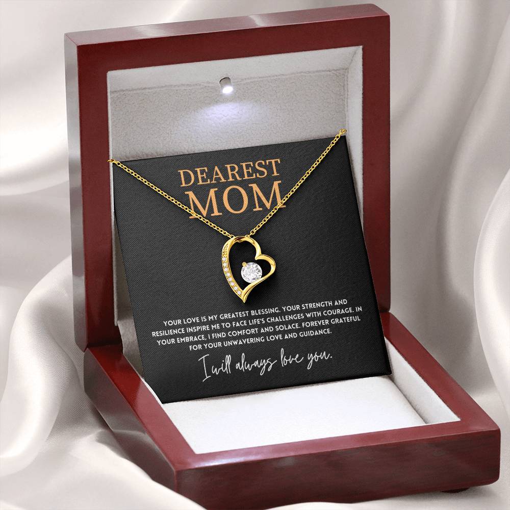 Heart Necklace Gift for Mom from Daughter or Son