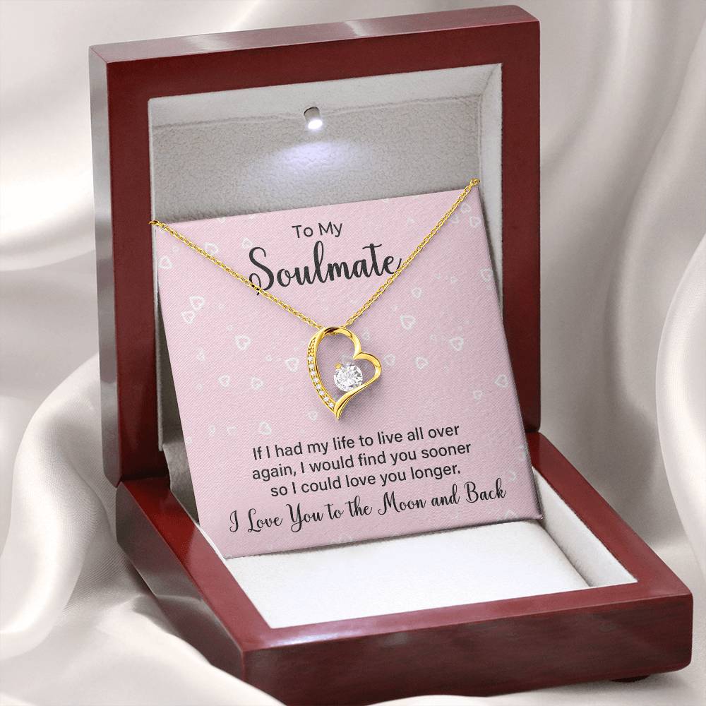 Soulmate Necklace Gift for Her with Message Card