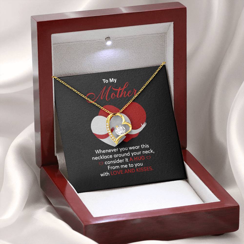 Mother Necklace Gift with Hug Message Card