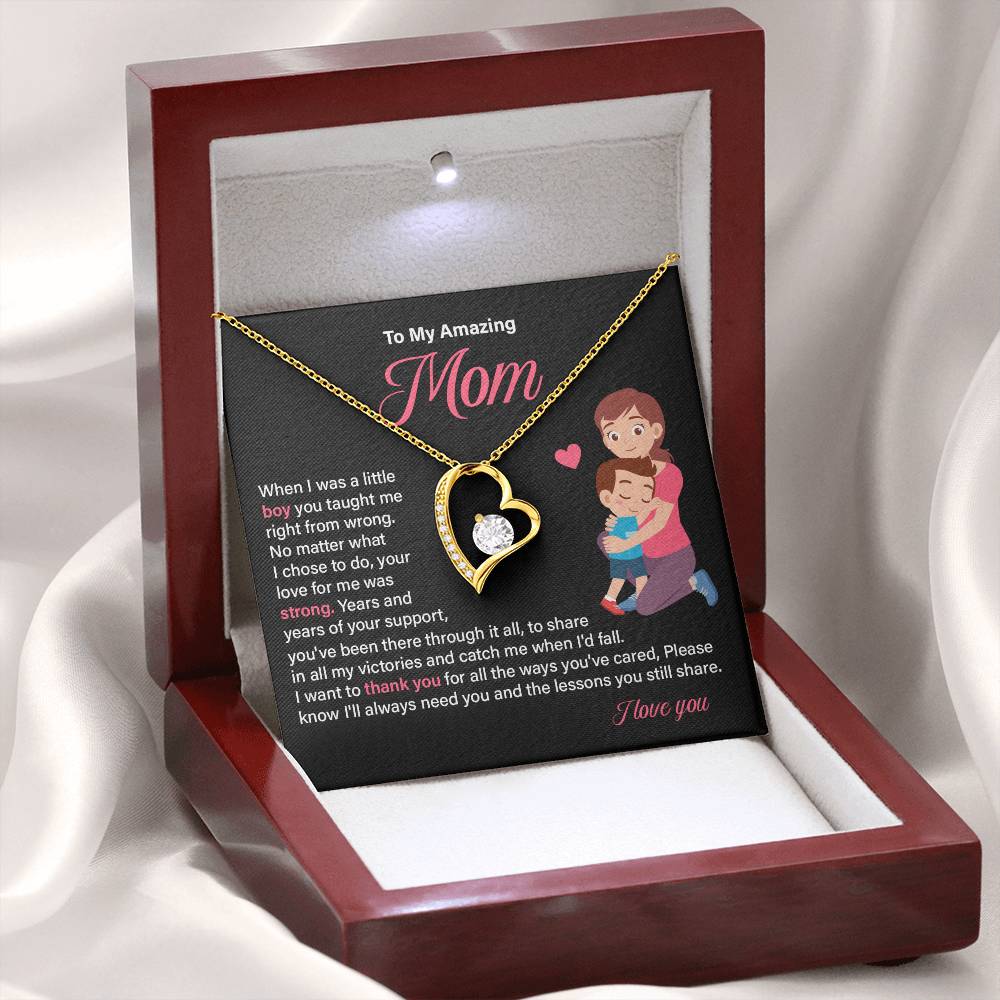 Heart Necklace Gift for Mom from Son – Thank You Mom