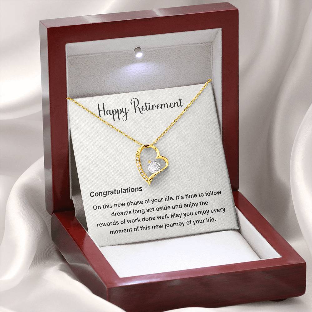 Retirement Necklace Gift for Women with Message Box