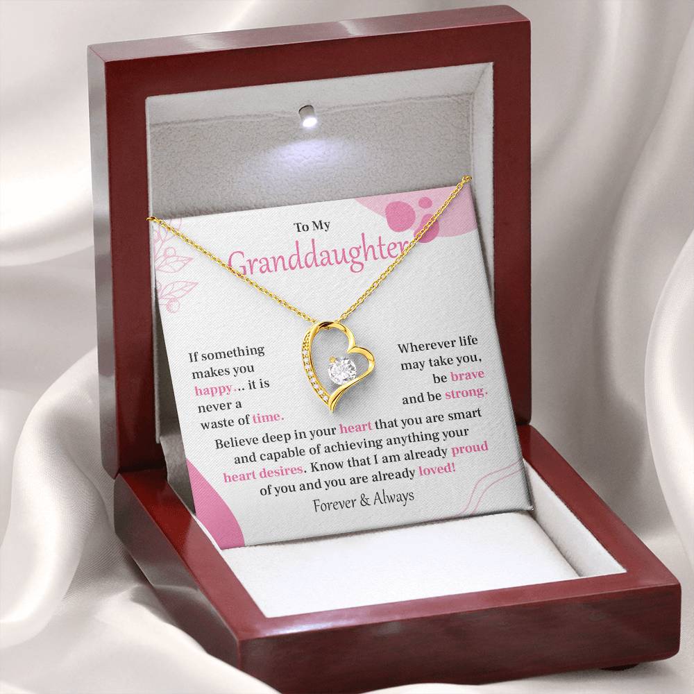 Encouraging Granddaughter Necklace with Heartfelt Message