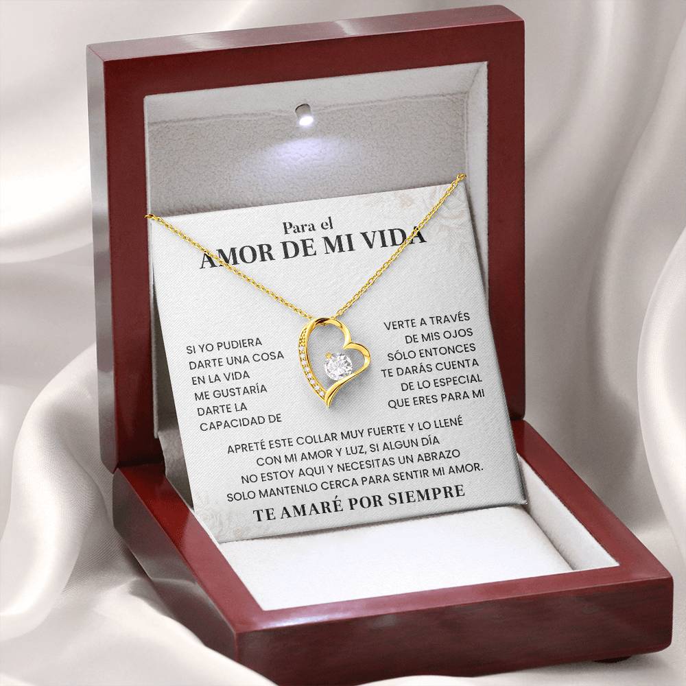 Collar Para El Amor De Mi Vida Mensaje De Amor Eterno Abrazo Cercano Con Amor Collar Con Dedicatoria De Amor Regalo Especial Para Mi Pareja Joyería De Amor Y Luz Para Ella Detalle De Amor Y Luz Eterna Regalo De Amor Verdadero Collar Con Frase Para