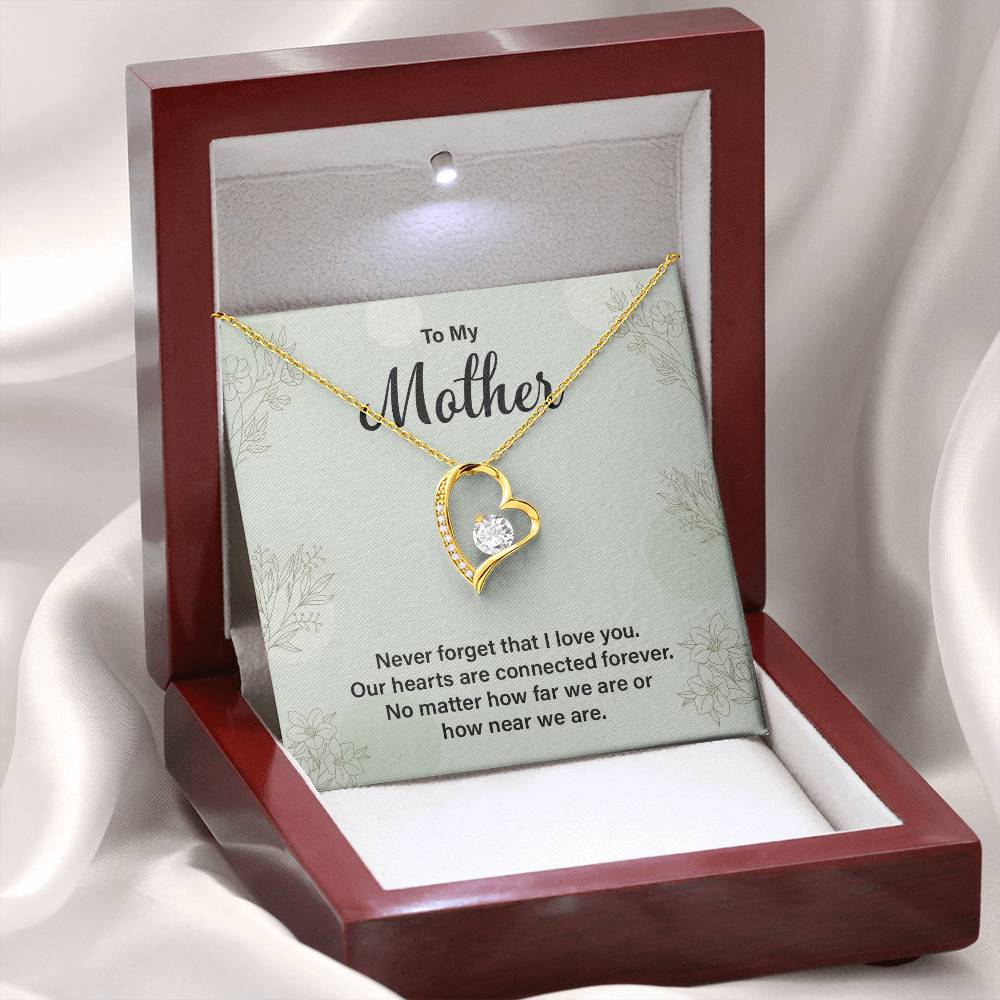 Heart Necklace Gift For Mom From Child With Message Card