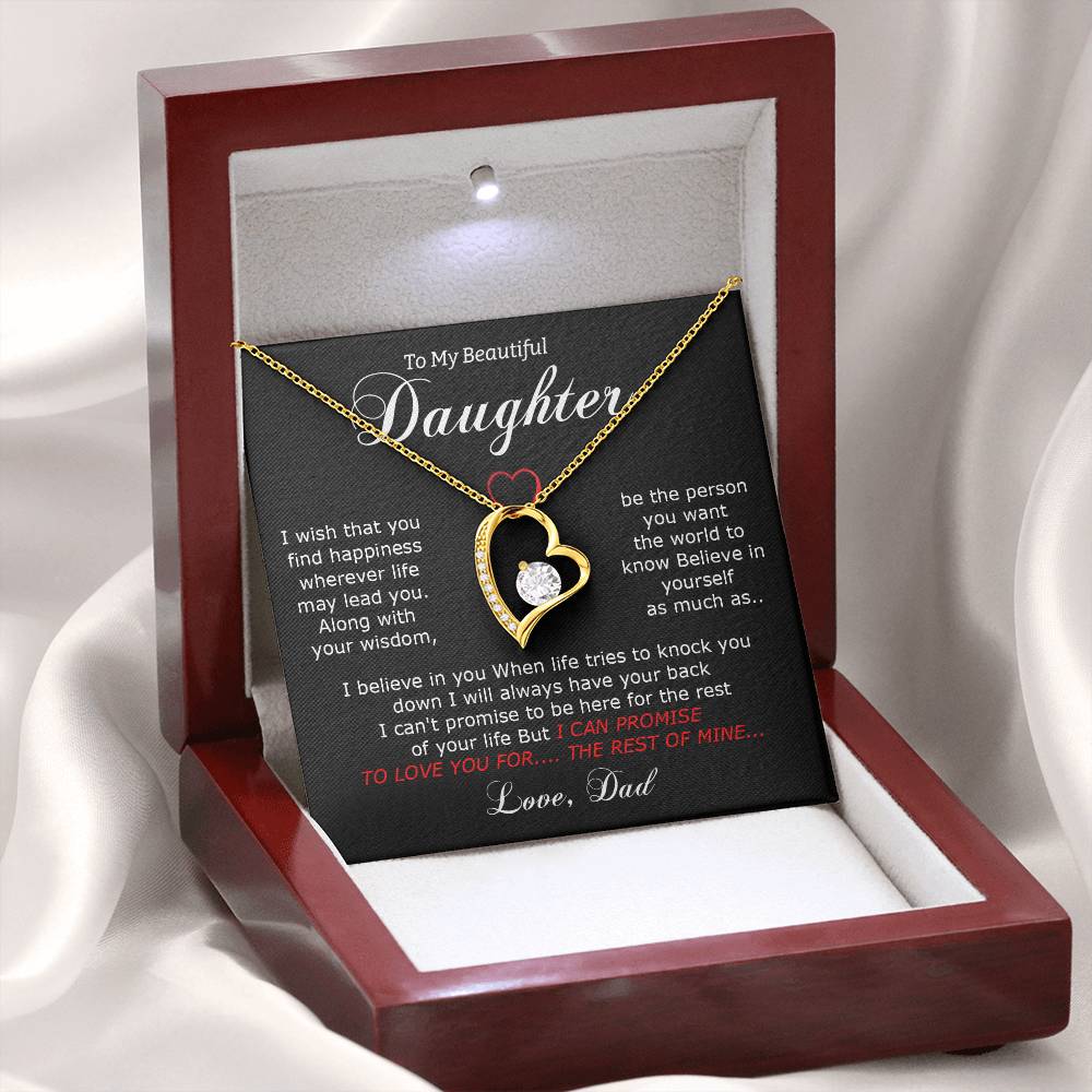 To My Daughter Necklace from Dad – Rest of Mine Love Message Card
