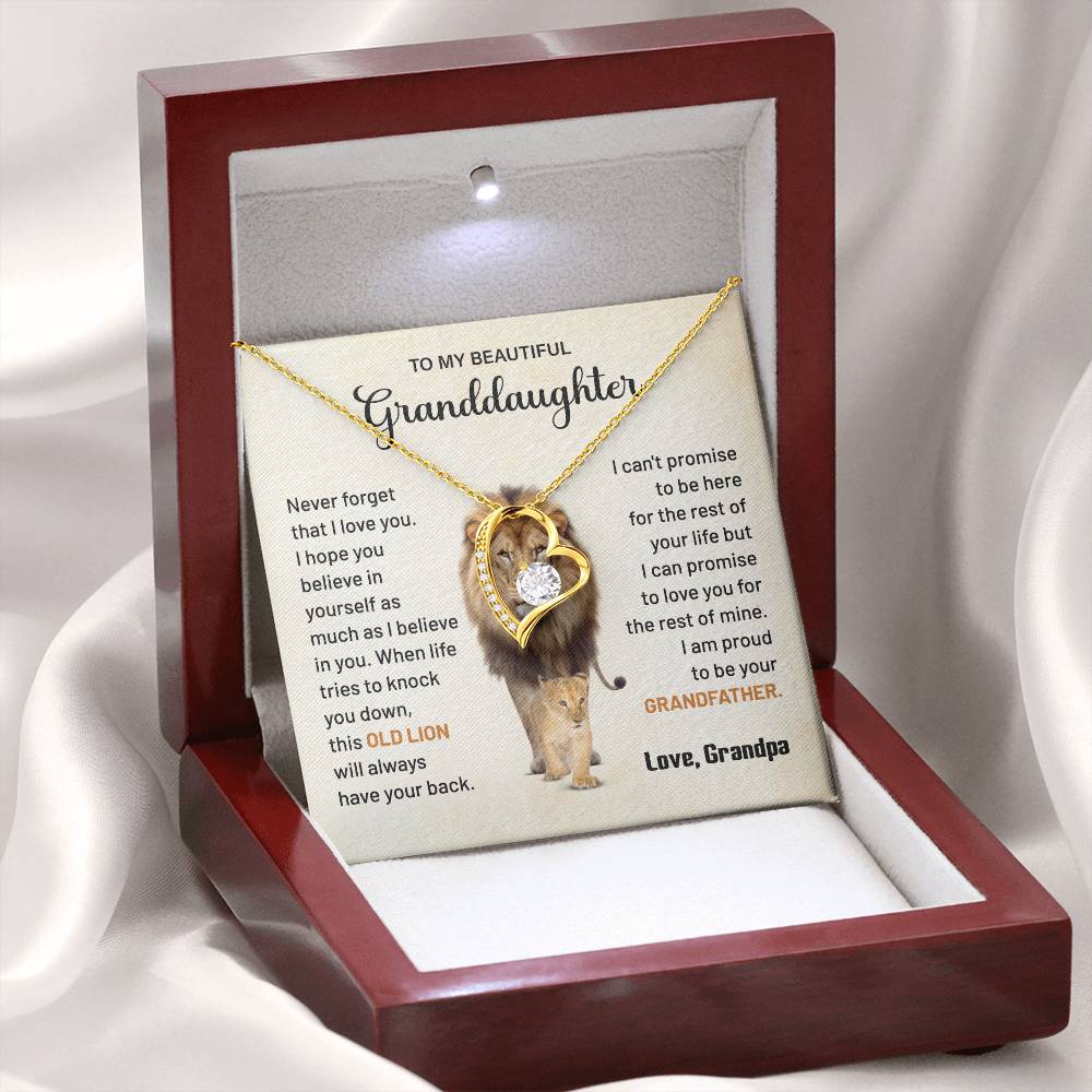Granddaughter Gift from Grandpa with Lion Quote