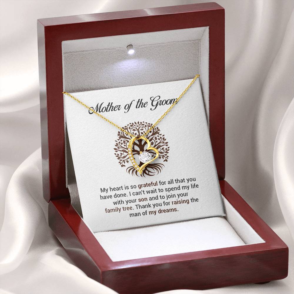 Mother of Groom Necklace Gift from Bride with Message Card