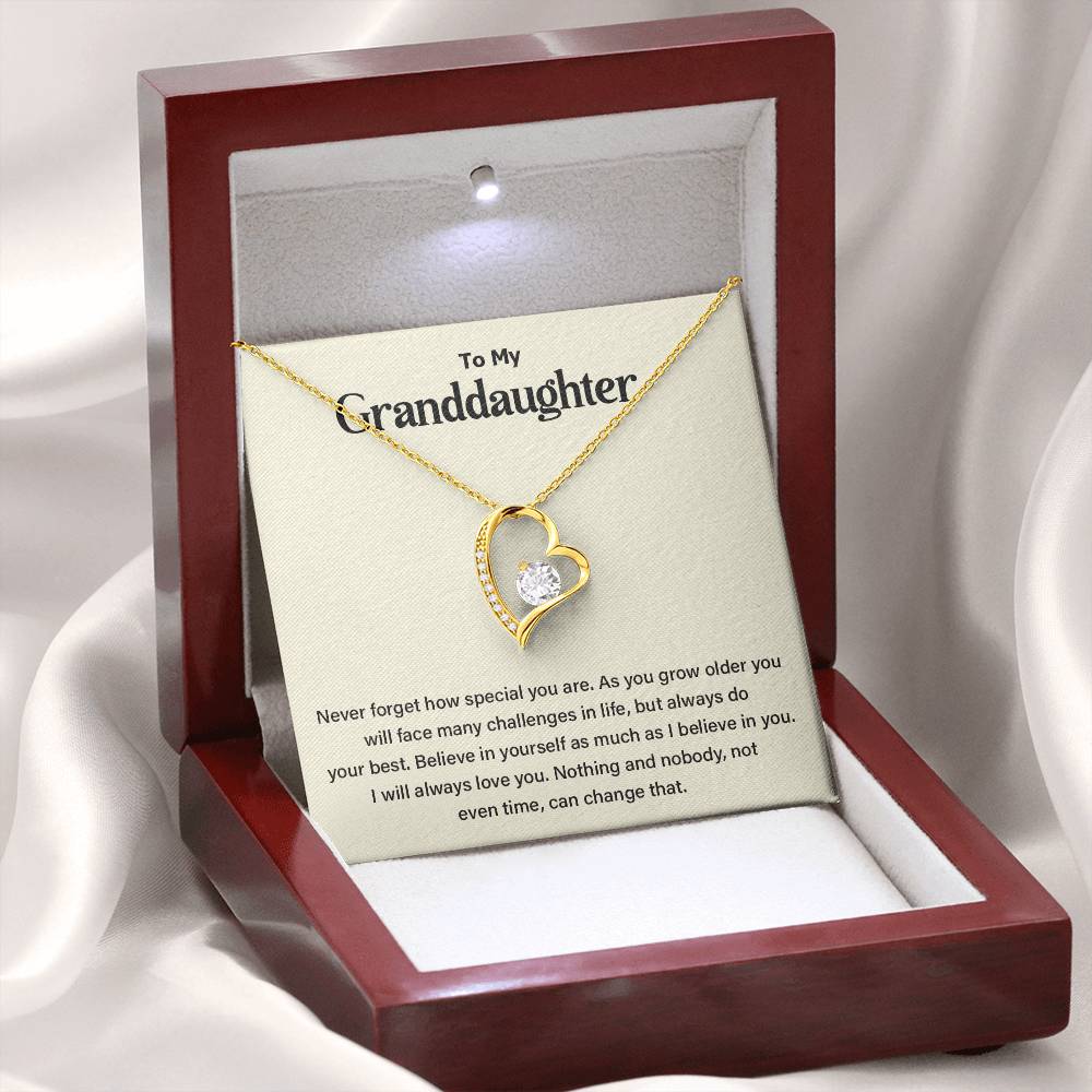 Granddaughter Necklace Gift – Believe in Yourself Forever Love