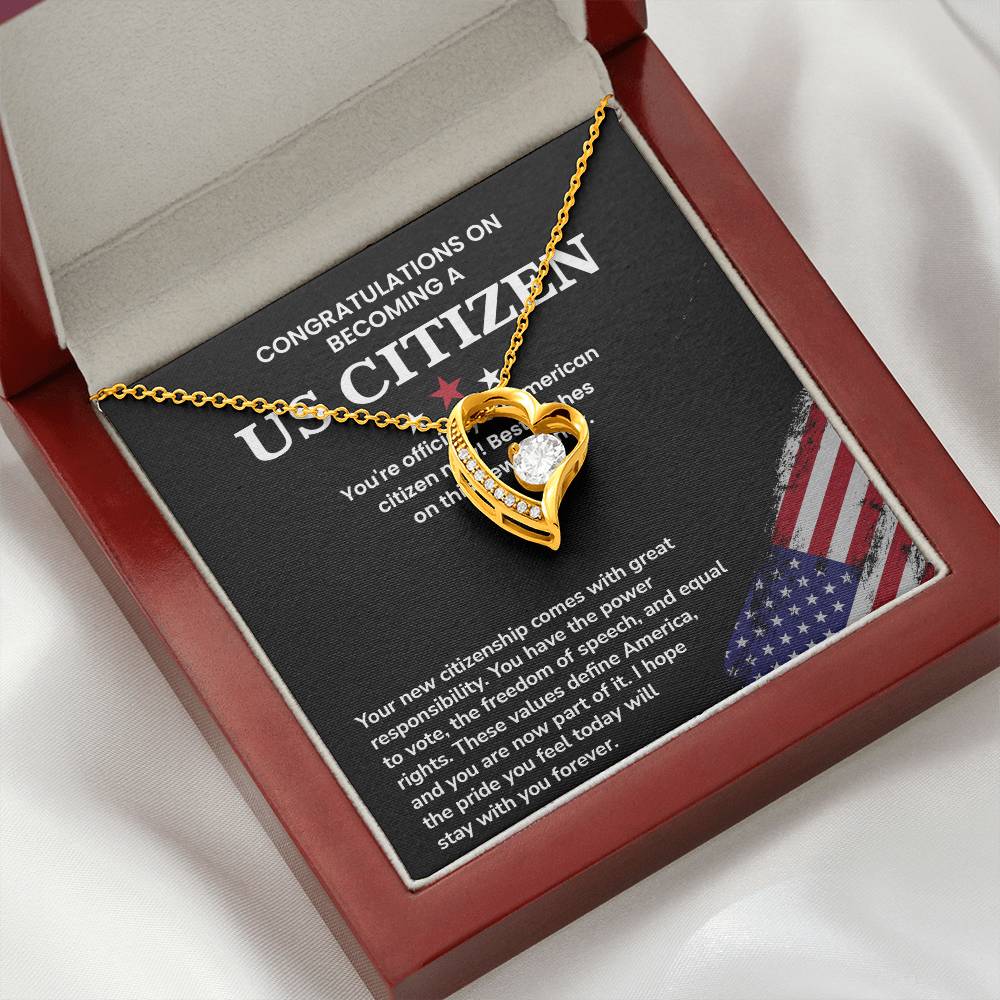 Congratulations Necklace For New U.s. Citizen Necklace For New U.s. Citizen Necklace With Citizenship Message Necklace For Official U.s. Citizen Necklace For New U.s. Patriot Jewelry For New U.s. Citizen Gift For U.s. Citizenship Ceremony