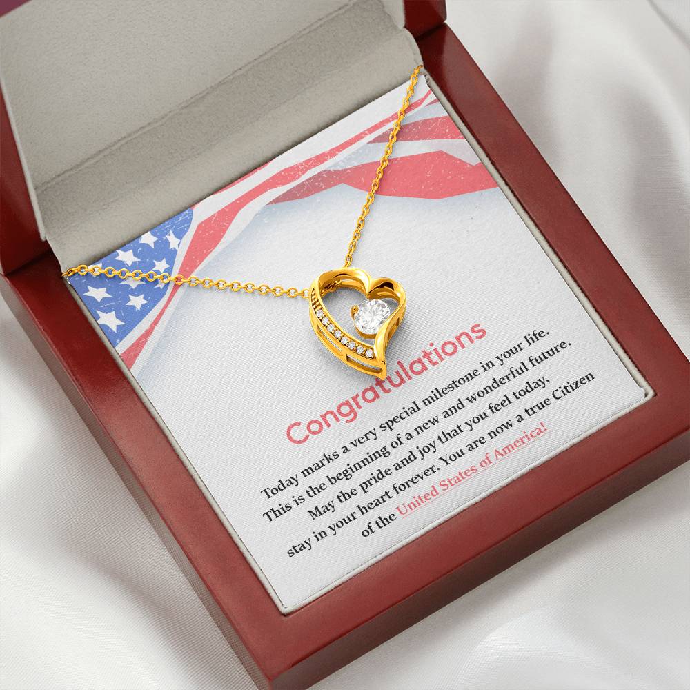 Congratulations Necklace For New U.s. Citizen Necklace For New U.s. Citizen Gift For New American Citizen Necklace With Citizenship Message Necklace For Official U.s. Citizen Gift For New U.s. Patriot Jewelry For New U.s. Citizen Jewelry For U.s.