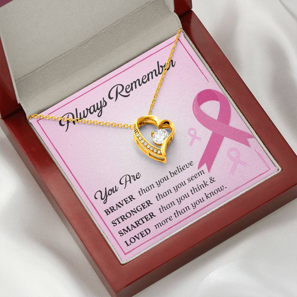 Breast Cancer Support Necklace with Card Gift Box