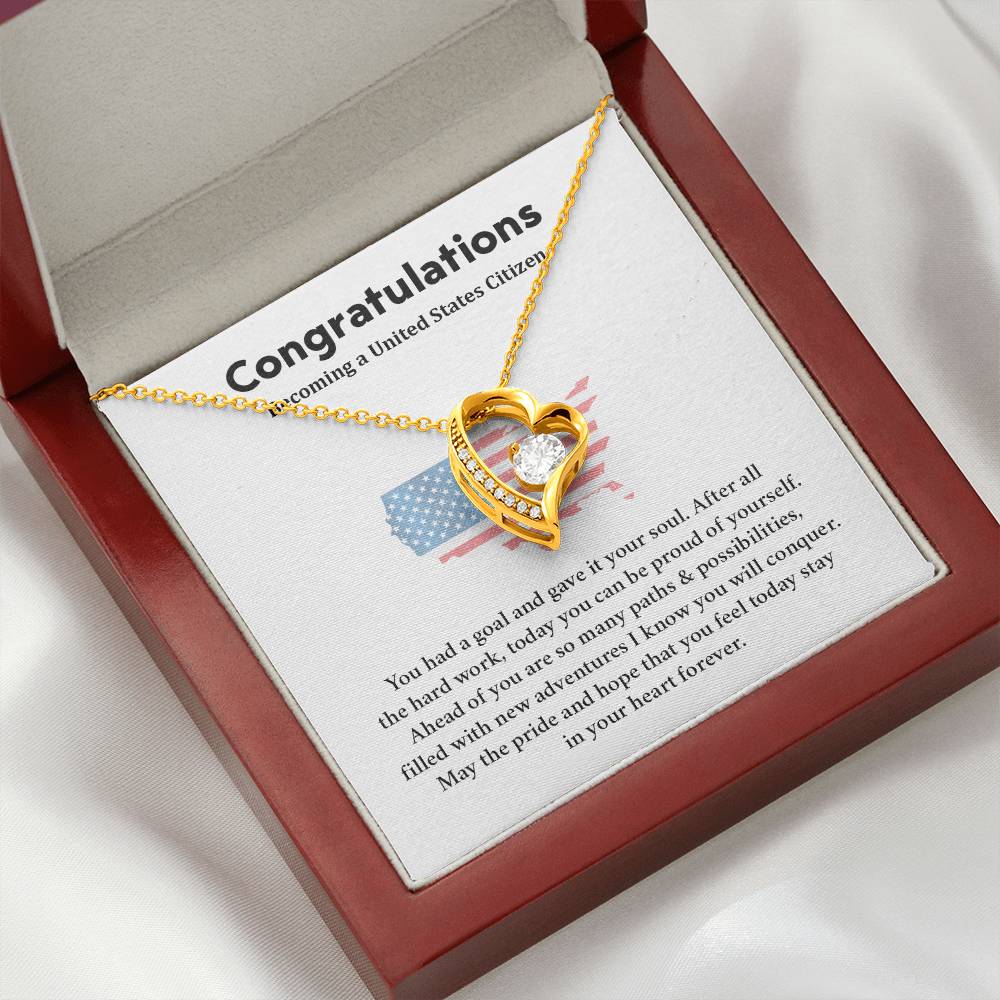 Congratulations Necklace For New U.s. Citizen  Necklace For New U.s. Citizen Gift For U.s. Citizenship Ceremony Necklace For Achieving U.s. Citizenship Jewelry For New U.s. Citizen Gift For U.s. Citizenship Achievement Necklace For U.S Citizenship Journey