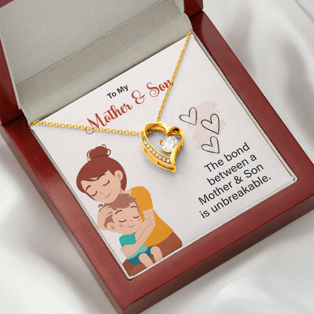 Mother and Son Necklace Gift with Unbreakable Bond Card