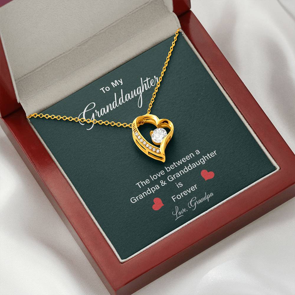 Granddaughter Heart Necklace from Grandpa – Gift Box