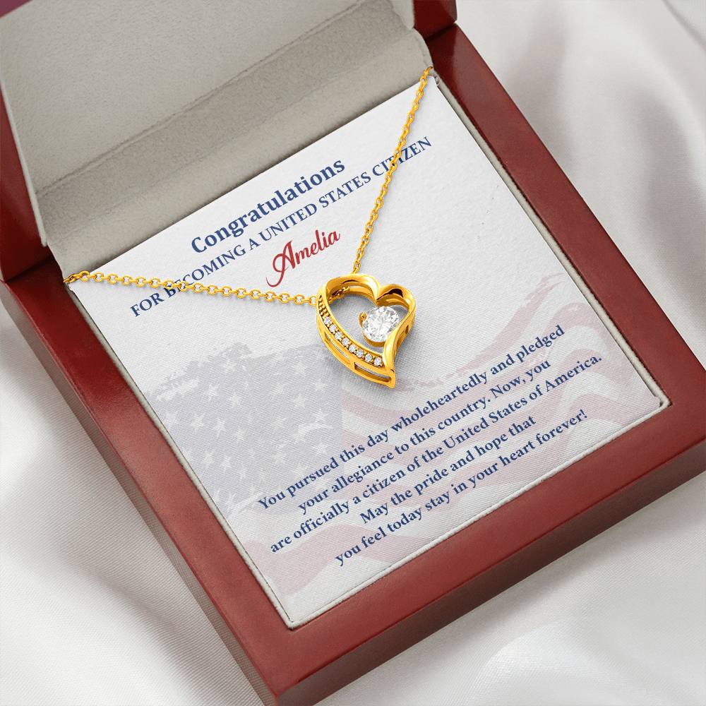 Congratulations Necklace For New U.s. Citizen Amelia Necklace For New U.s. Citizen Pledge Of Allegiance Necklace Gift For New U.s. Patriot U.s. Citizenship Success Necklace Gift For Citizenship Celebration Necklace For Proud New Citizen