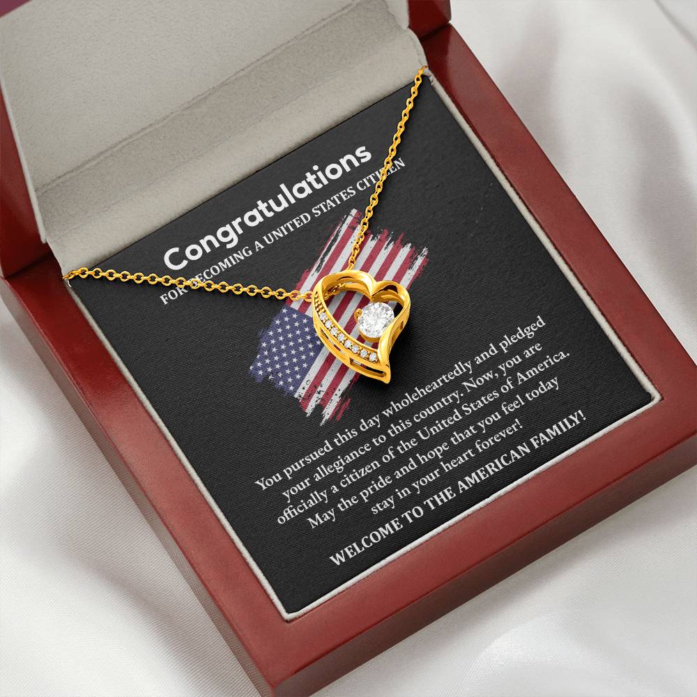 Congratulations Necklace For New U.s. Citizen Necklace For New U.s. Citizen Gift For U.s. Citizenship Success Necklace With Citizenship Message U.s. Citizenship Celebration Gift Jewelry For New U.s. Citizen Necklace For Citizenship Pledge