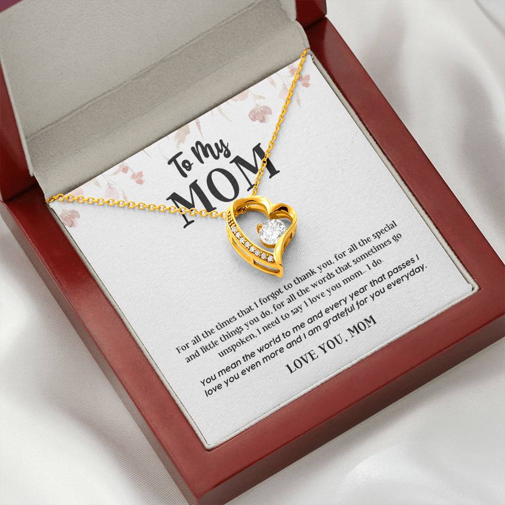 Heart Necklace Gift for Mom from Daughter or Son