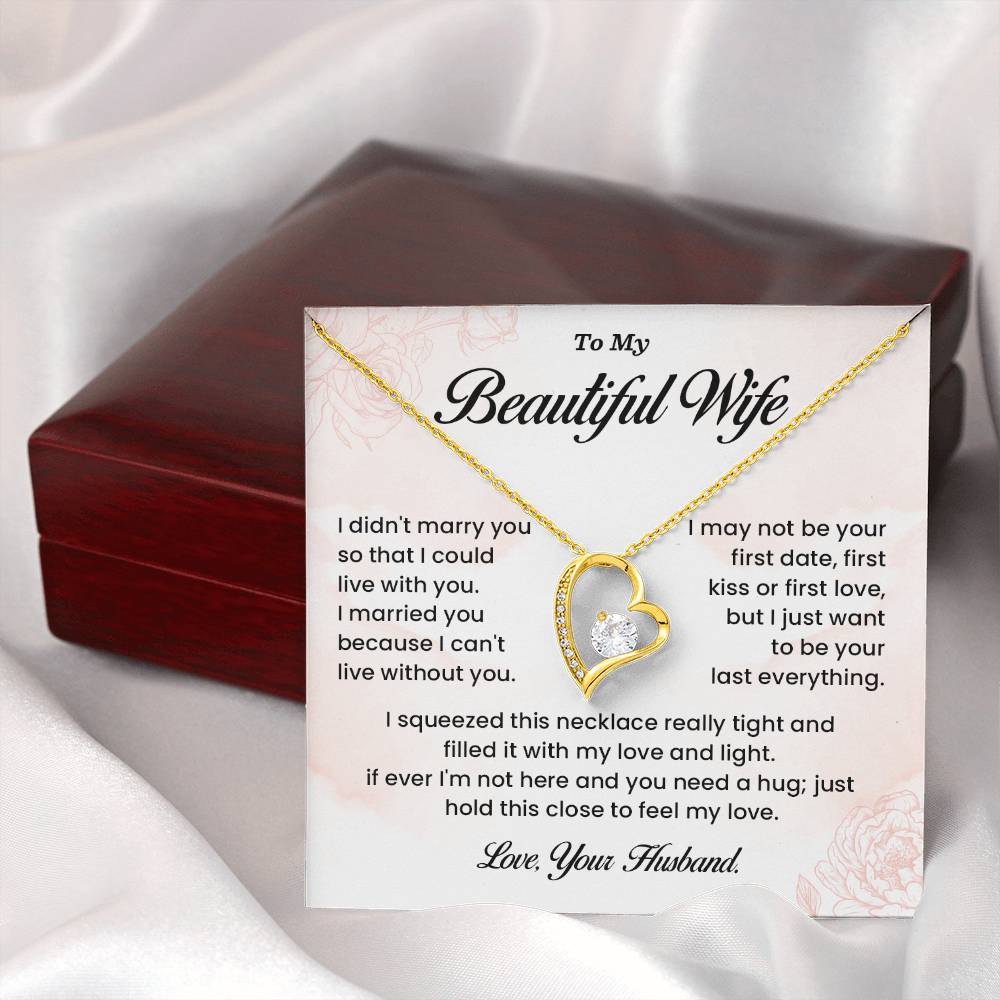 Romantic Necklace Gift for Beautiful Wife – Message Box