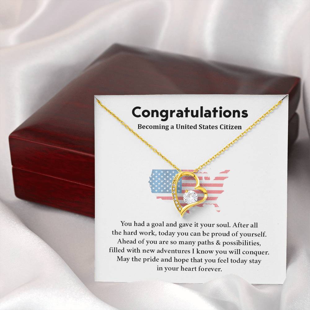 Congratulations Necklace For New U.s. Citizen  Necklace For New U.s. Citizen Gift For U.s. Citizenship Ceremony Necklace For Achieving U.s. Citizenship Jewelry For New U.s. Citizen Gift For U.s. Citizenship Achievement Necklace For U.S Citizenship Journey