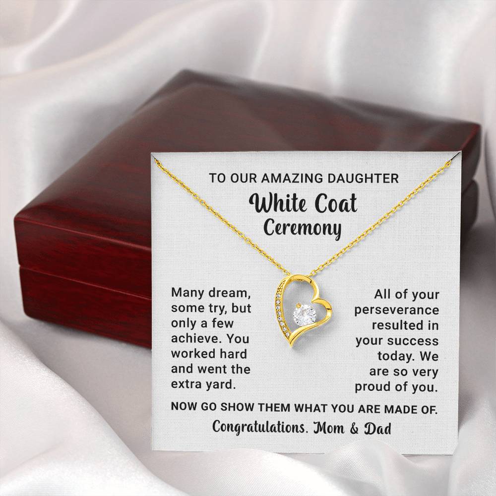 White Coat Ceremony Necklace Gift for Daughter From Parents
