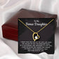 To My Bonus Daughter Heart Necklace Birthday Gift