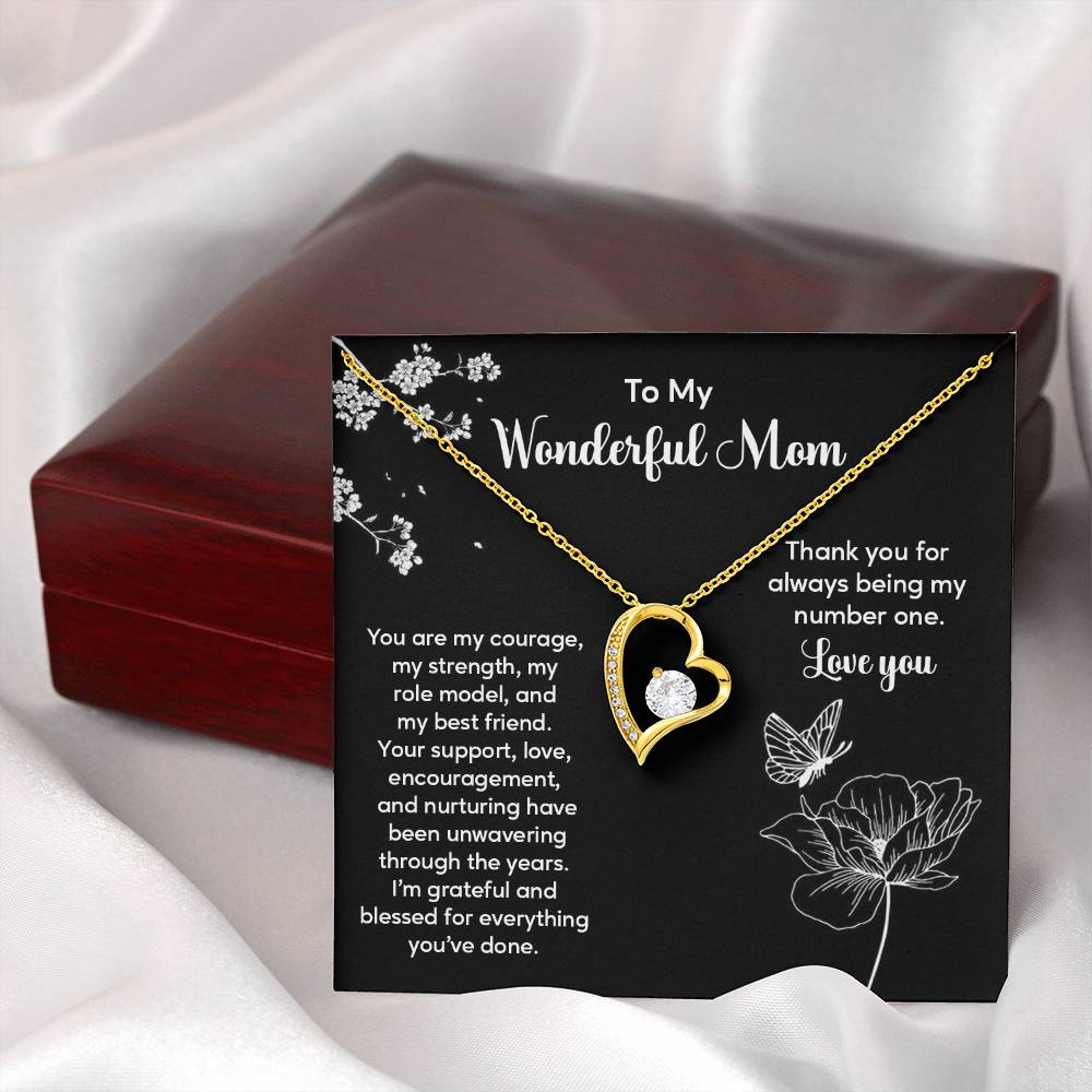 To My Wonderful Mom Elegant Jewelry Thoughtful Necklace For Family Love Sweet Gift For A Best Friend Heartfelt Necklace For Support And Care Sentimental Jewelry Thank You Pendant Beautiful Necklace Loving Gift For A Best Friend Loving Jewelry For Support