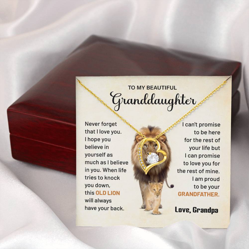 Granddaughter Gift from Grandpa with Lion Quote