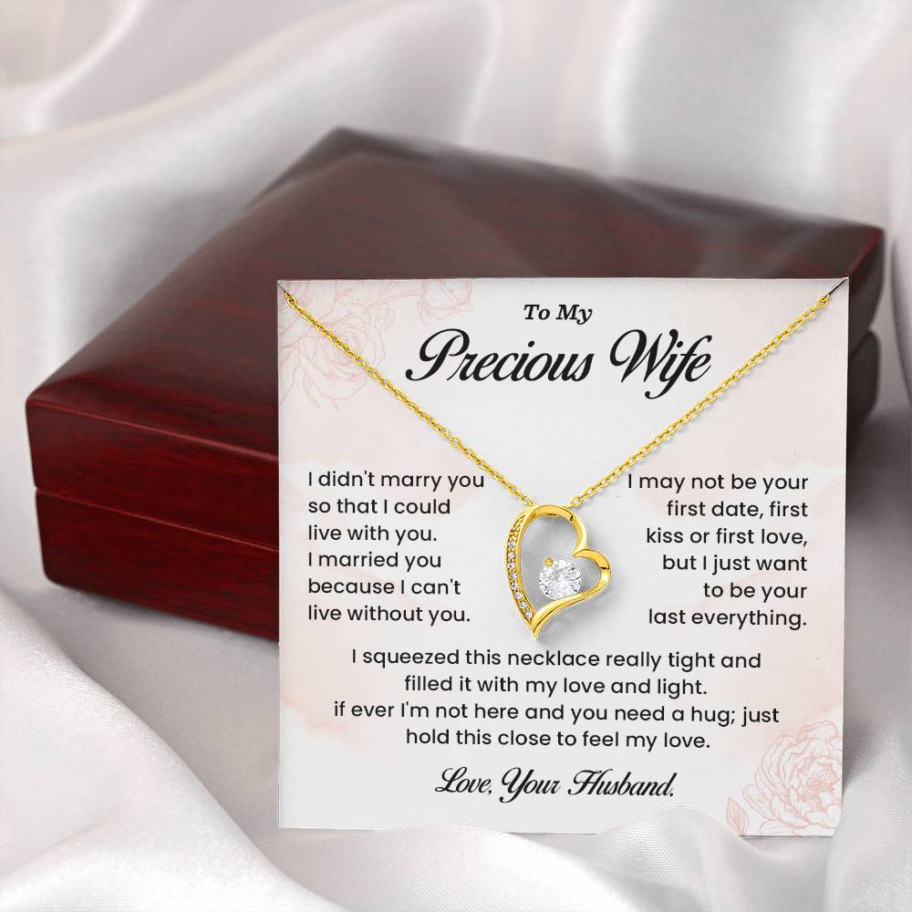 Gift for Precious Wife – Heart Necklace Message Box