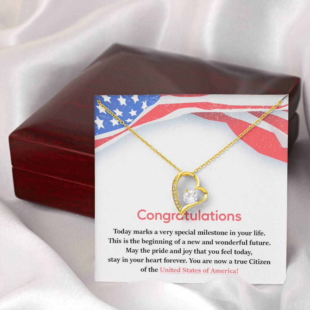 Congratulations Necklace For New U.s. Citizen Necklace For New U.s. Citizen Gift For New American Citizen Necklace With Citizenship Message Necklace For Official U.s. Citizen Gift For New U.s. Patriot Jewelry For New U.s. Citizen Jewelry For U.s.