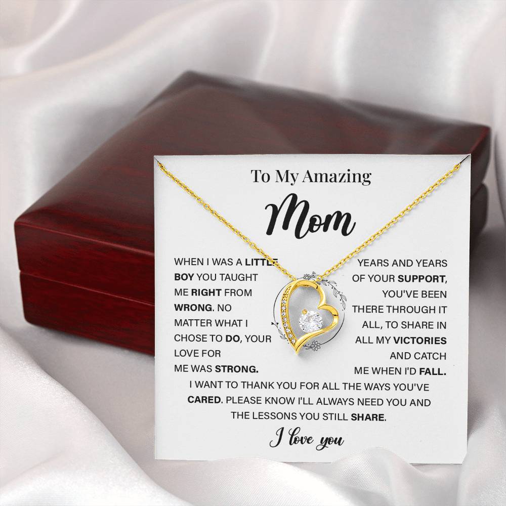 Sentimental Necklace for Mom with Heartfelt Message Card