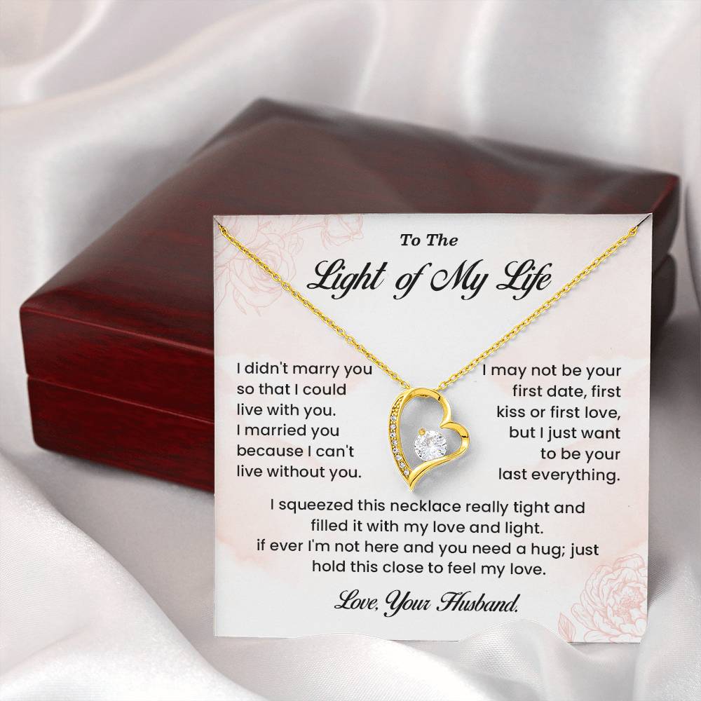 Necklace Gift for Wife – Light of My Life Card