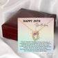 24th Birthday Necklace Gift for Her – Heart Pendant with Message Card