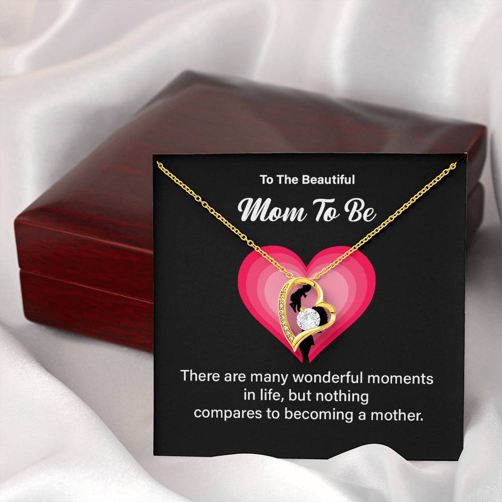 To The Beautiful Mom-to-be, Heartfelt Necklace For Her Elegant Jewelry For A Mom-to-be Thoughtful Necklace For Love And Support Sweet Pendant For A New Mom Elegant Pendant For A Mom’s Heart Thank You Gift For Motherhood Loving Message Necklace For Hope