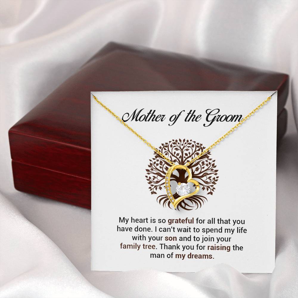 Mother of Groom Necklace Gift from Bride with Message Card