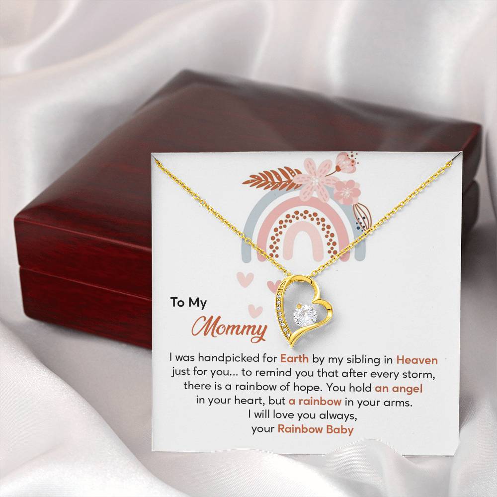 Rainbow Baby to Mom Necklace Gift with Message Card