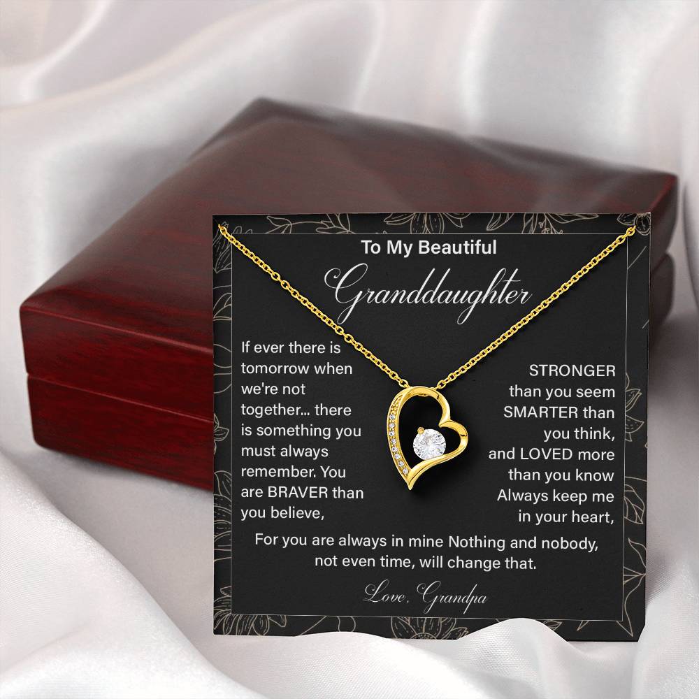 Granddaughter Necklace from Grandpa with Gift Card