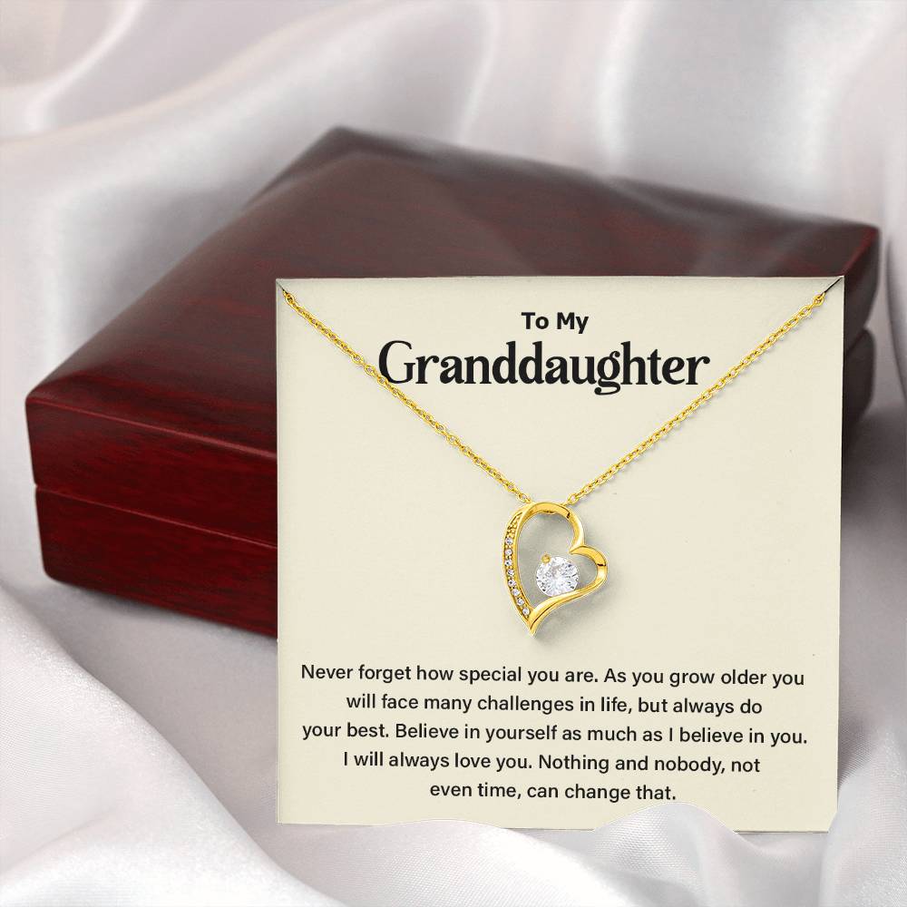Granddaughter Necklace Gift – Believe in Yourself Forever Love