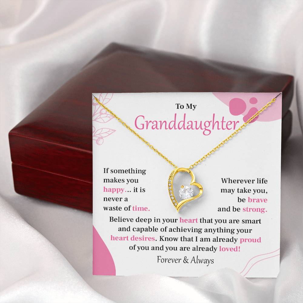 Encouraging Granddaughter Necklace with Heartfelt Message