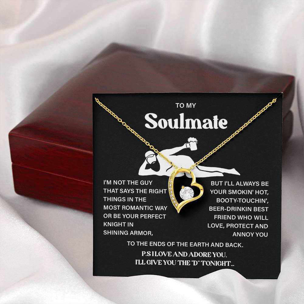 Funny Soulmate Necklace Gift – Message Card & Box