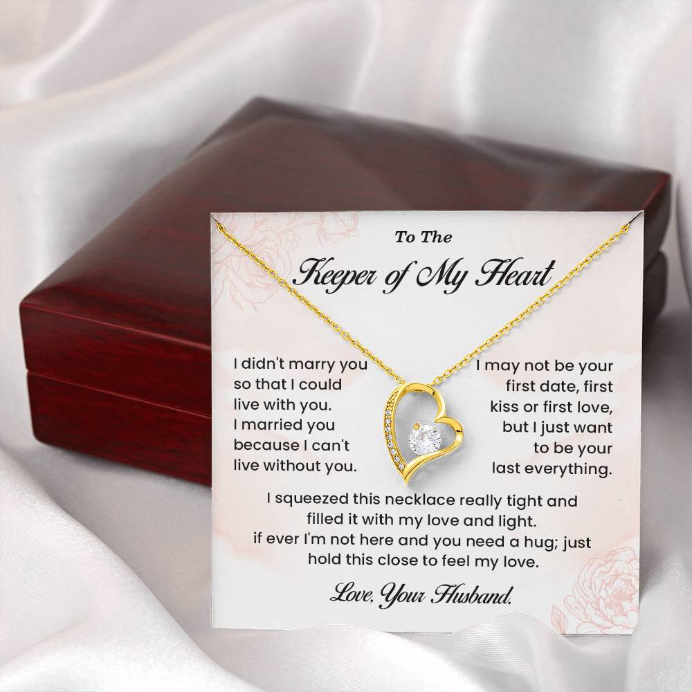 Necklace Gift for Wife – Keeper of My Heart Card