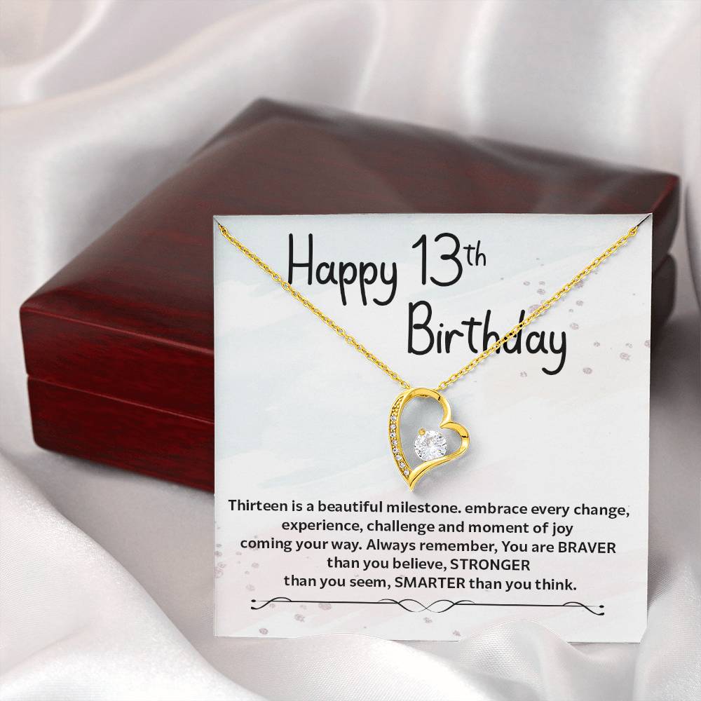 13th Birthday Necklace Gift for Teen Girl – Braver Stronger Smarter