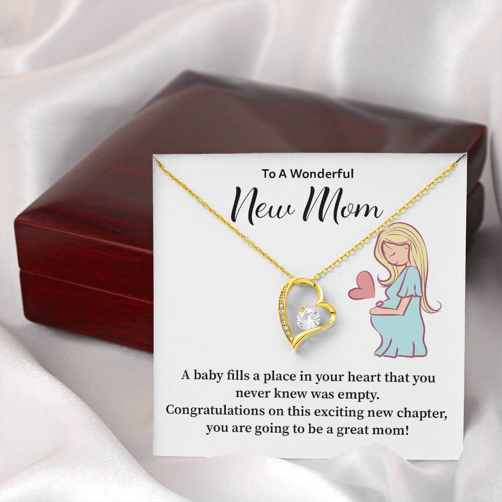 New Mom Necklace Gift – Congratulations Message Card
