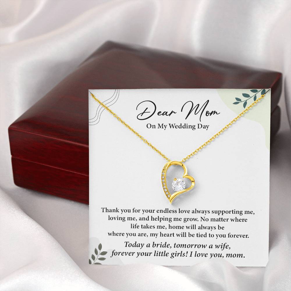 Dear Mom On My Wedding Day Heartfelt Necklace Gift From Daughter Dear Mom On My Wedding Day Mother Wedding Day Gift Sentimental Gift For Mother From Daughter Forever Your Little Girl Wedding Gift Gift For Mom On Daughter’s Wedding Day